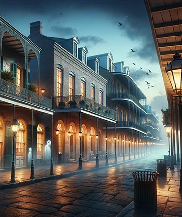 Haunted streets of New Orleans and the French Quarter