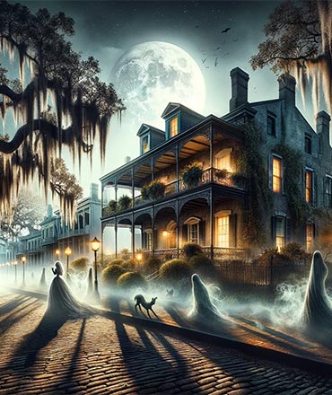 The haunted Streets of Savannah at night